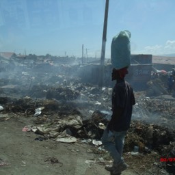 Port Au Prince, Haiti - Trash burned in the street