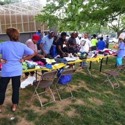 Reaching out in Park Heights - Clothing give-away