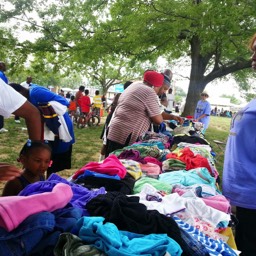 Reaching out in Park Heights - Clothing give-away